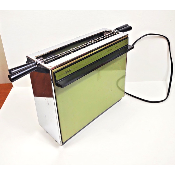 Vintage Sears Vertical Meat Broiler Toaster Avocado Green USA 1970's MCM Presto